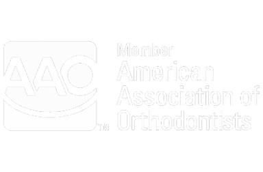 Marine American Association of Orthodontists logo with gray text on white background.